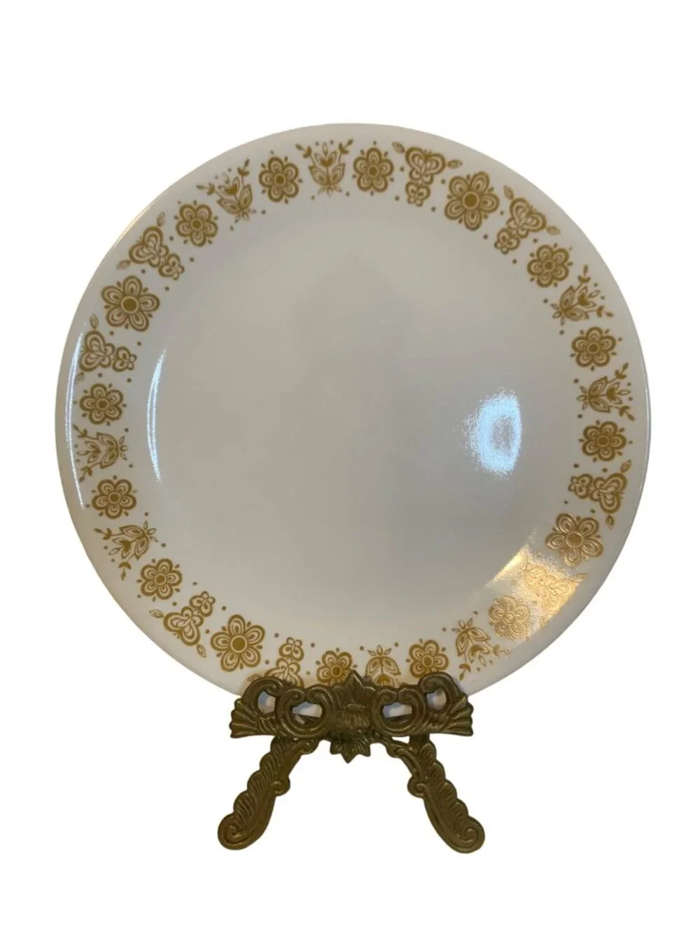Vintage Corelle Butterfly Gold Dinner Plate Corning USA MCM Cottagecore Floral